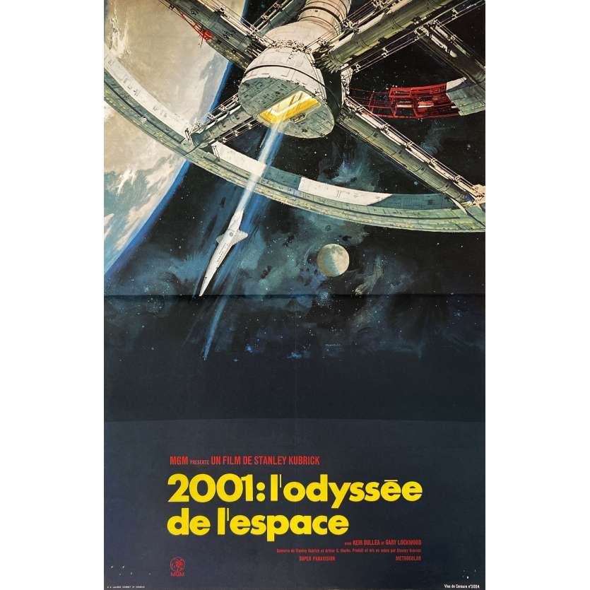 2001 A SPACE ODYSSEY Original Movie Poster- 15x21 in. - R1970 - Stanley Kubrick, Keir Dullea