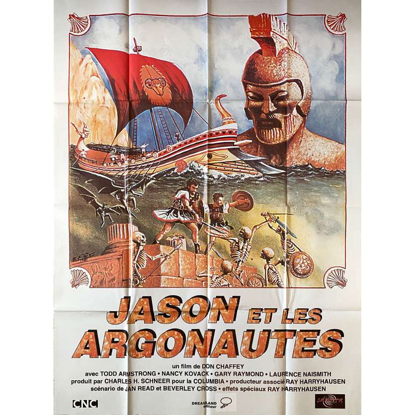 JASON AND THE ARGONAUTS Original Movie Poster- 47x63 in. - R1990 - Ray Harryhausen, Todd Armstrong