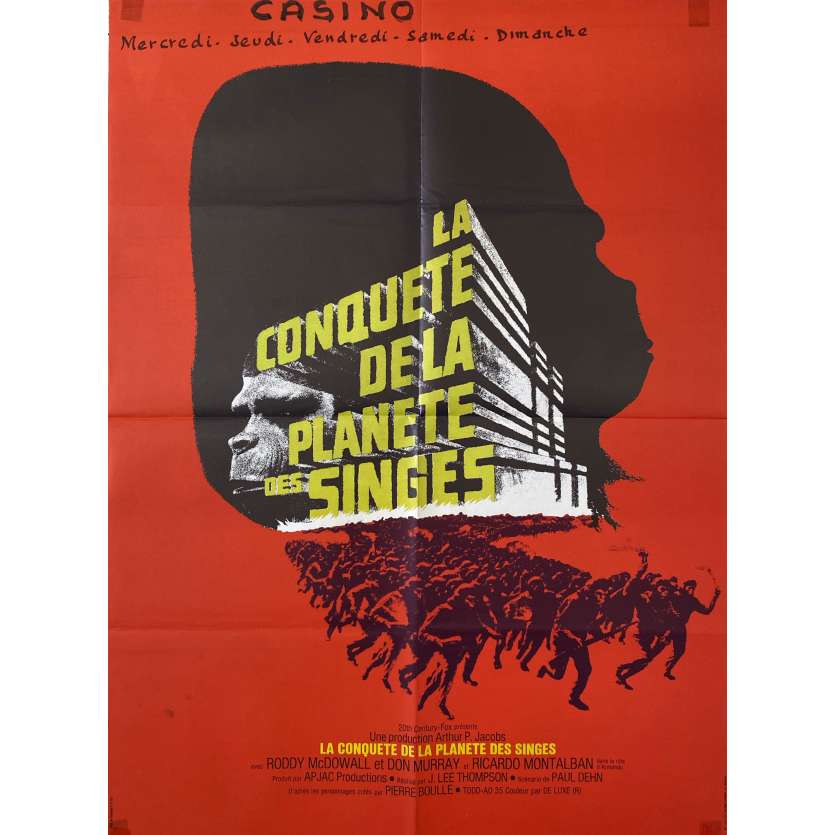 CONQUEST OF THE PLANET OF THE APES Original Movie Poster- 23x32 in. - 1972 - J. Lee Thomson, Roddy McDowall