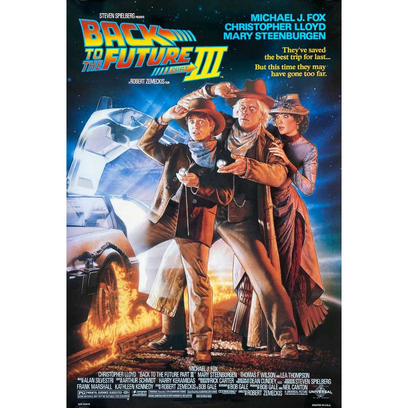 RETOUR VERS LE FUTUR 3 Affiche de film- 69x104 cm. - 1990 - Michael J. Fox, Robert Zemeckis