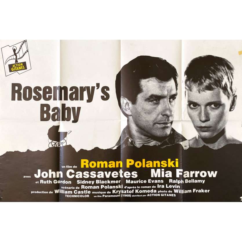 ROSEMARY'S BABY Affiche de film- 80x120 cm. - R1980 - Mia Farrow, Roman Polanski