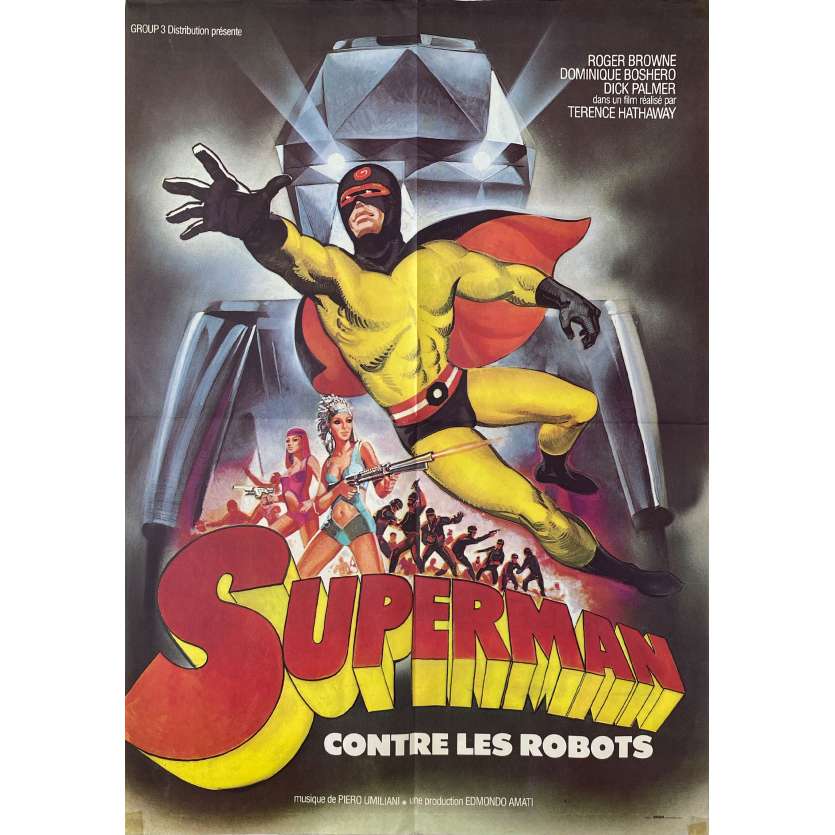 ARGOMAN THE FANTASTIC SUPERMAN Original Movie Poster- 23x32 in. - 1967 - Sergio Grieco, Roger Browne