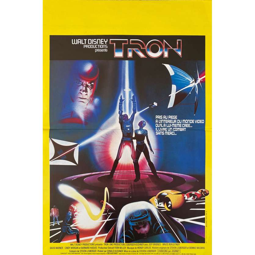 TRON Original Movie Poster- 15x21 in. - 1982 - Steven Lisberger, Jeff Bridges