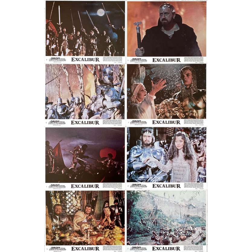 EXCALIBUR Original Lobby Cards x8 - 8x10 in. - 1981 - John Boorman, Nigel Terry, Helen Mirren