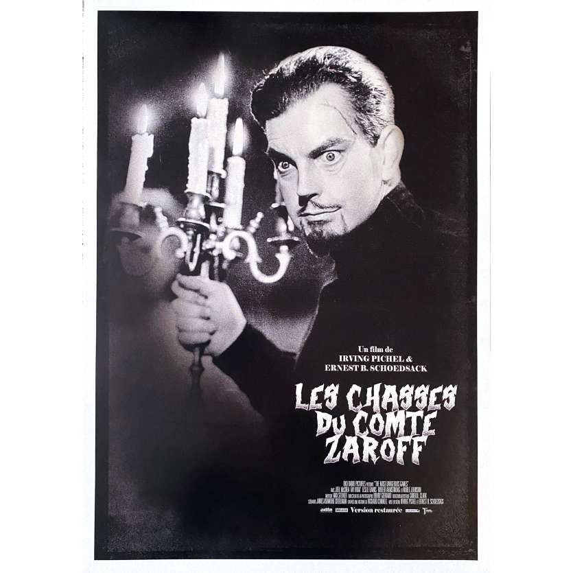LES CHASSES DU COMTE ZAROFF Affiche de cinéma- 40x60 cm. - R2010 - Fay Wray, Ernest B. Shoedsack
