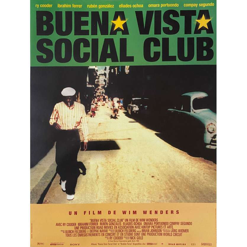 BUENA VISTA SOCIAL CLUB Affiche de cinéma- 40x54 cm. - 1999 - Compay Segundo, Ibrahim Ferrer, Wim Wenders