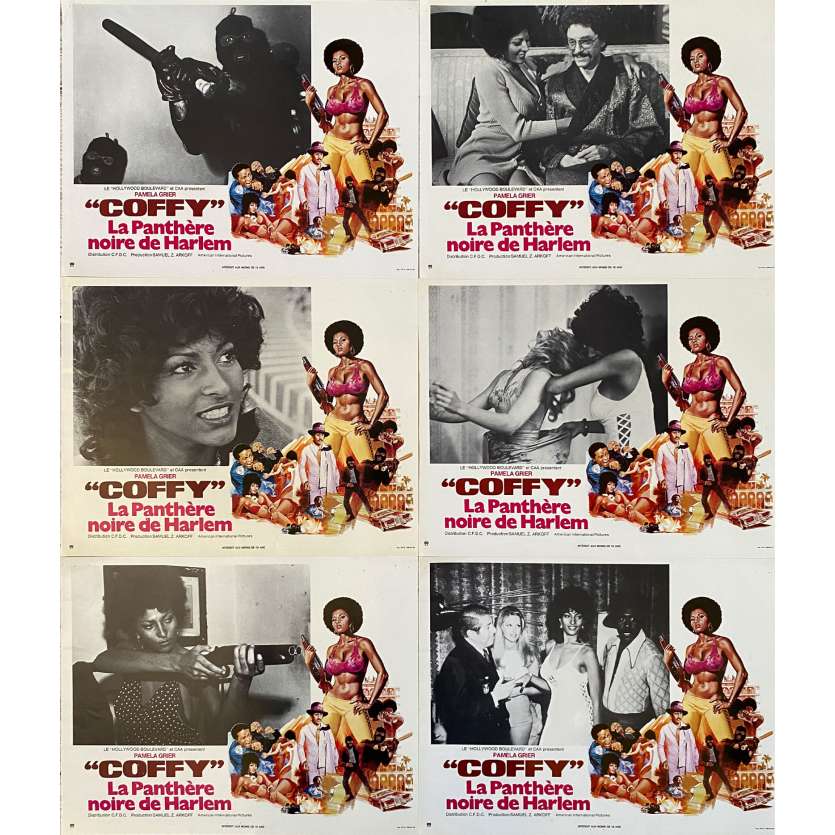 COFFY Original Lobby Cards Set B - x6 - 9x12 in. - 1973 - Jack Hill, Pam Grier