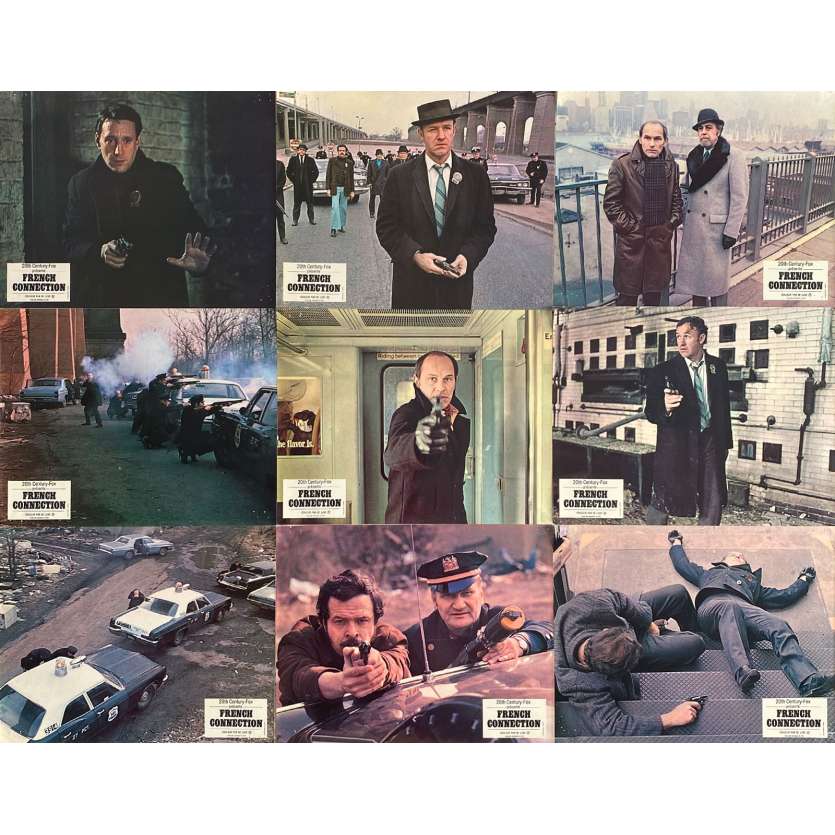 THE FRENCH CONNECTION Original Lobby Cards X9 - 9x12 in. - 1971 - William Friedkin, Gene Hackman