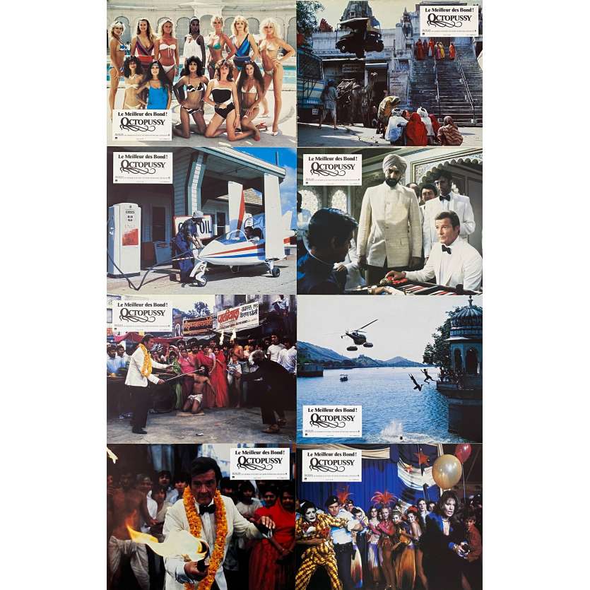 OCTOPUSSY Photos de film X8 - 21x30 cm. - 1983 - Roger Moore, James Bond