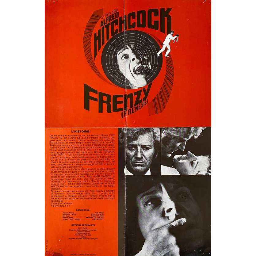 FRENZY Original Herald- 10x12 in. - 1972 - Alfred Hitchcock, Jon Finch