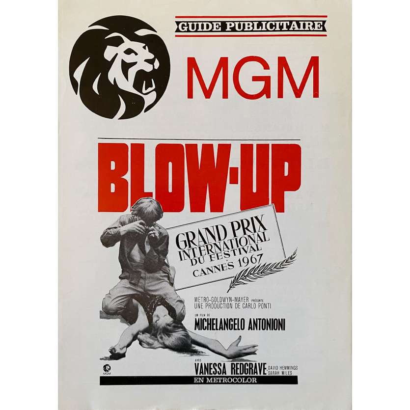 BLOW UP Dossier de presse 6p - 21x30 cm. - 1968 - David Hemmings, Michelangelo Antonioni