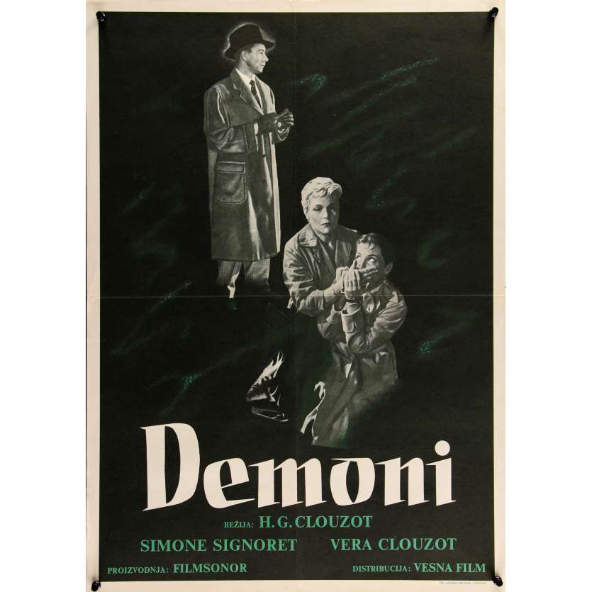 DIABOLIQUE Original EXYU Movie Poster- 20x27 in. - 1955 - Henri-Georges Clouzot, Signoret