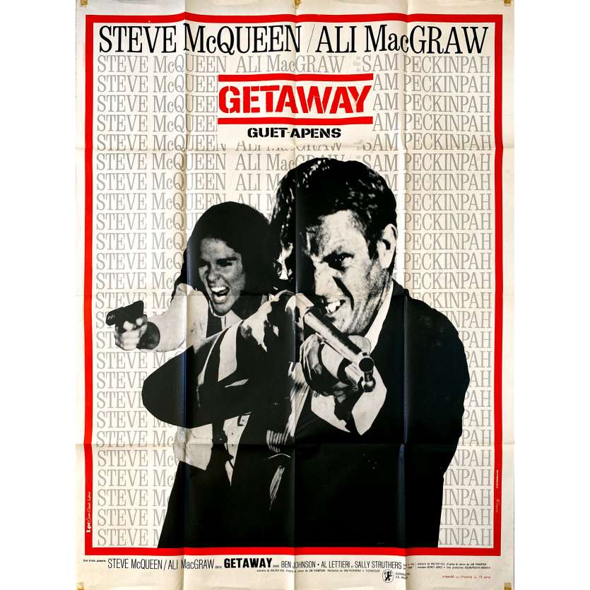 THE GETAWAY Original Movie Poster- 47x63 in. - 1972 - Sam Peckinpah, Steve McQueen