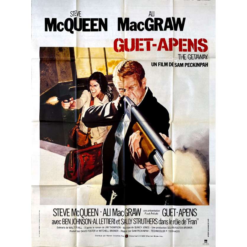 THE GETAWAY Original Movie Poster- 47x63 in. - R1980 - Sam Peckinpah, Steve McQueen