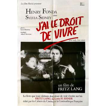 J'AI LE DROIT DE VIVRE Affiche de cinéma- 80x120 cm. - 1937/R1980 - Henry Fonda, Fritz Lang