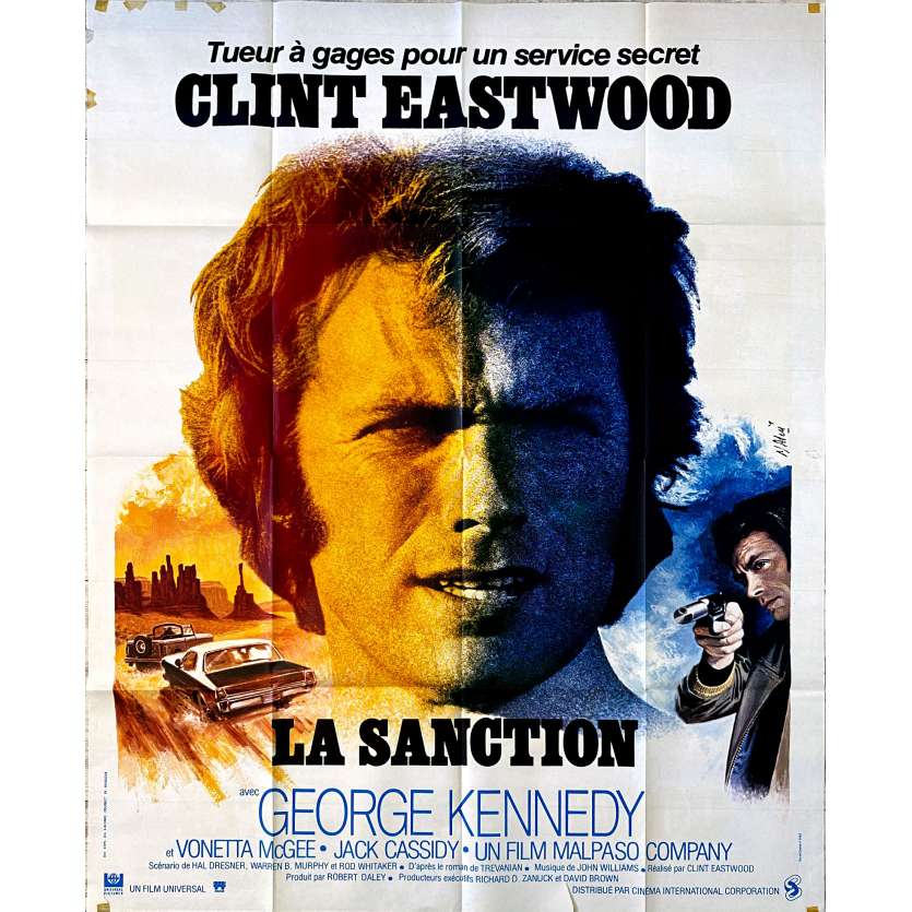 LA SANCTION Affiche de cinéma- 120x160 cm. - 1975 - George Kennedy, Clint Eastwood