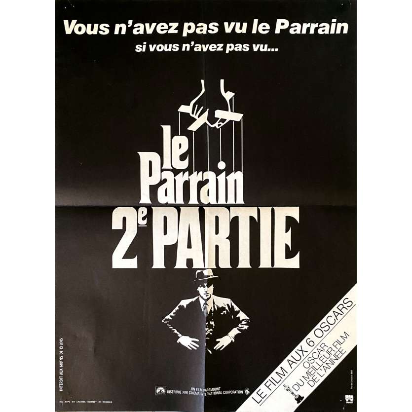 LE PARRAIN 2 Affiche de cinéma- 40x54 cm. - 1975 - Robert de Niro, Francis Ford Coppola