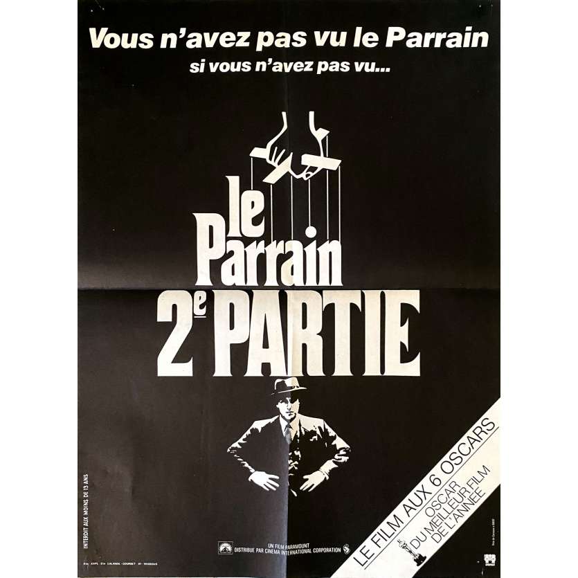 THE GODFATHER PART II Original Movie Poster- 15x21 in. - 1975 - Francis Ford Coppola, Robert de Niro