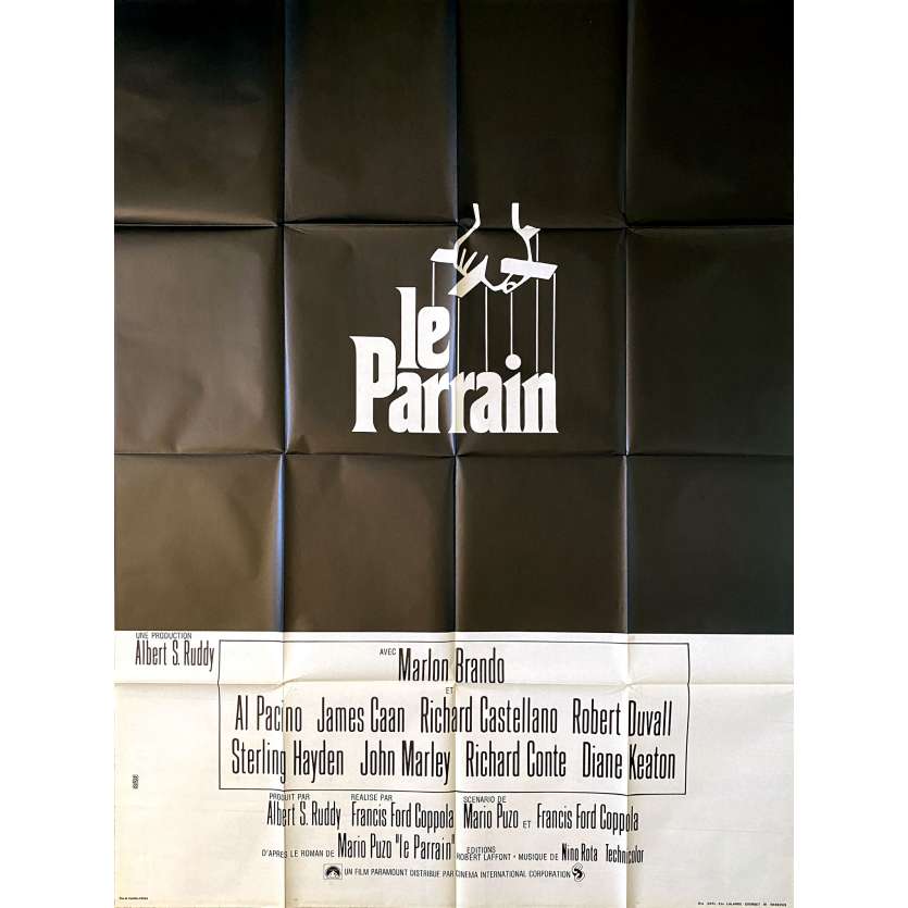 LE PARRAIN Affiche de cinéma- 120x160 cm. - 1972 - Marlon Brando, Francis Ford Coppola
