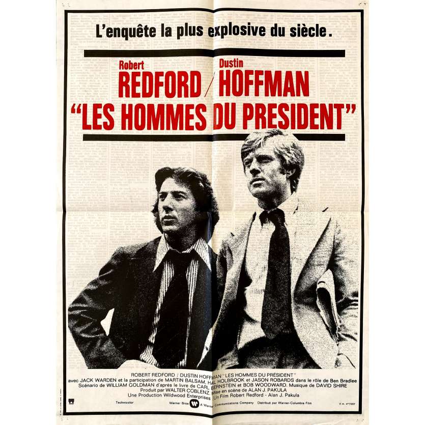 LES HOMMES DU PRESIDENT Affiche de cinéma- 60x80 cm. - 1976 - Dustin Hoffman, Robert Redford, Alan J. Pakula
