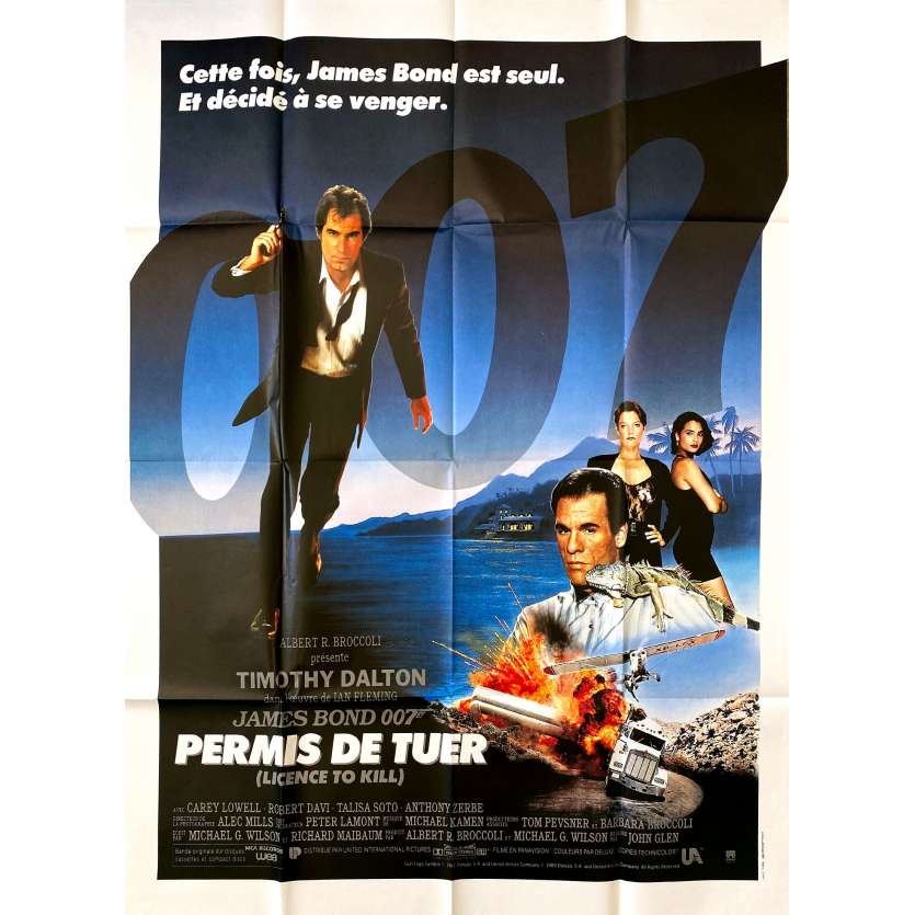 PERMIS DE TUER Affiche de cinéma- 120x160 cm. - 1989 - Timothy Dalton, James Bond