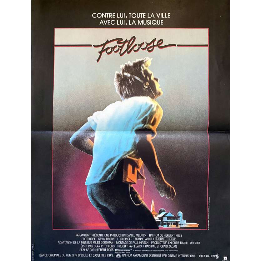 FOOTLOOSE Affiche de cinéma- 40x54 cm. - 1984 - Kevin Bacon, Herbert Ross
