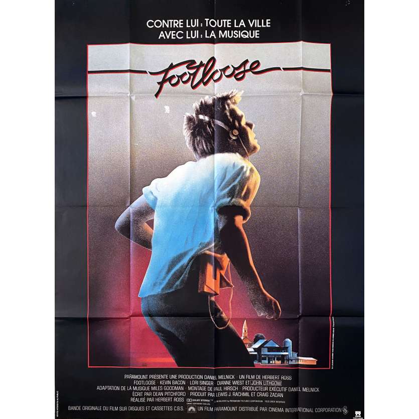 FOOTLOOSE Affiche de cinéma- 120x160 cm. - 1984 - Kevin Bacon, Herbert Ross