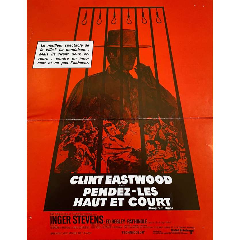 PENDEZ LES HAUTS ET COURTS Synopsis- 24x30 cm. - R1970 - Clint Eastwood, Ted Post