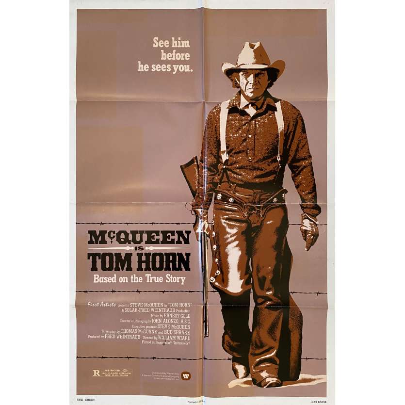 TOM HORN Affiche de cinéma- 69x104 cm. - 1980 - Steve McQueen, William Wiard