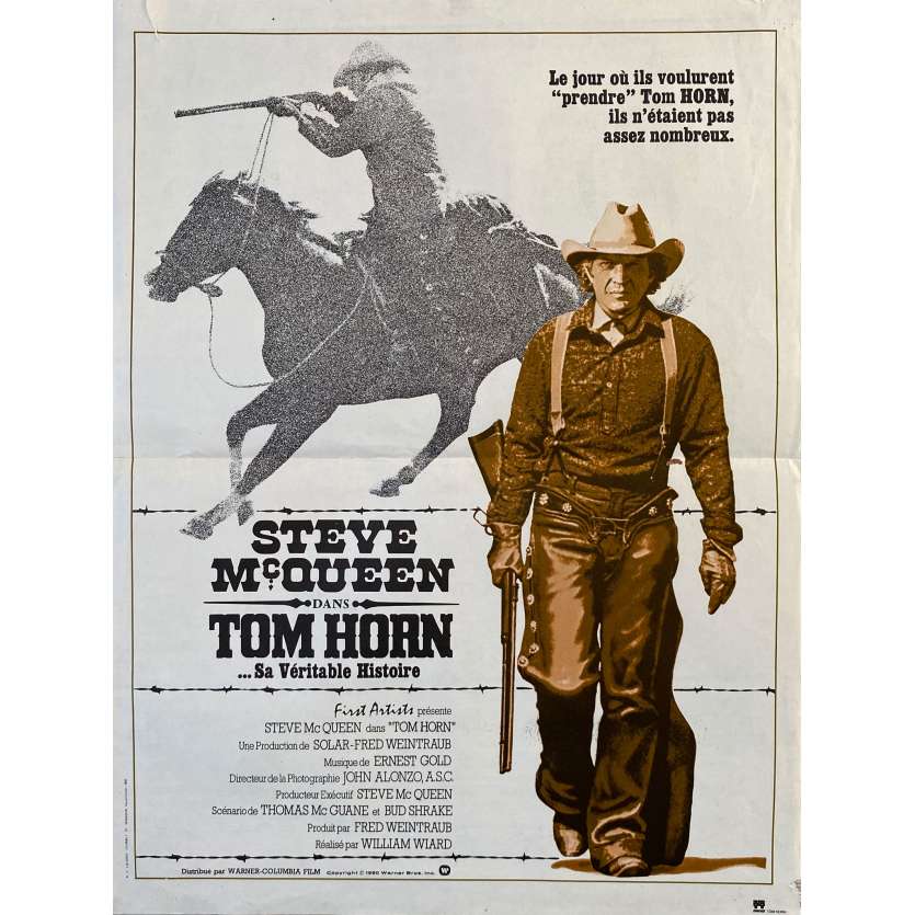 TOM HORN Original Movie Poster- 15x21 in. - 1980 - William Wiard, Steve McQueen