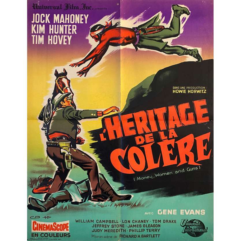 MONEY, WOMEN AND GUNS Original Movie Poster- 23x32 in. - 1958 - Richard Bartlett, Jock Mahoney