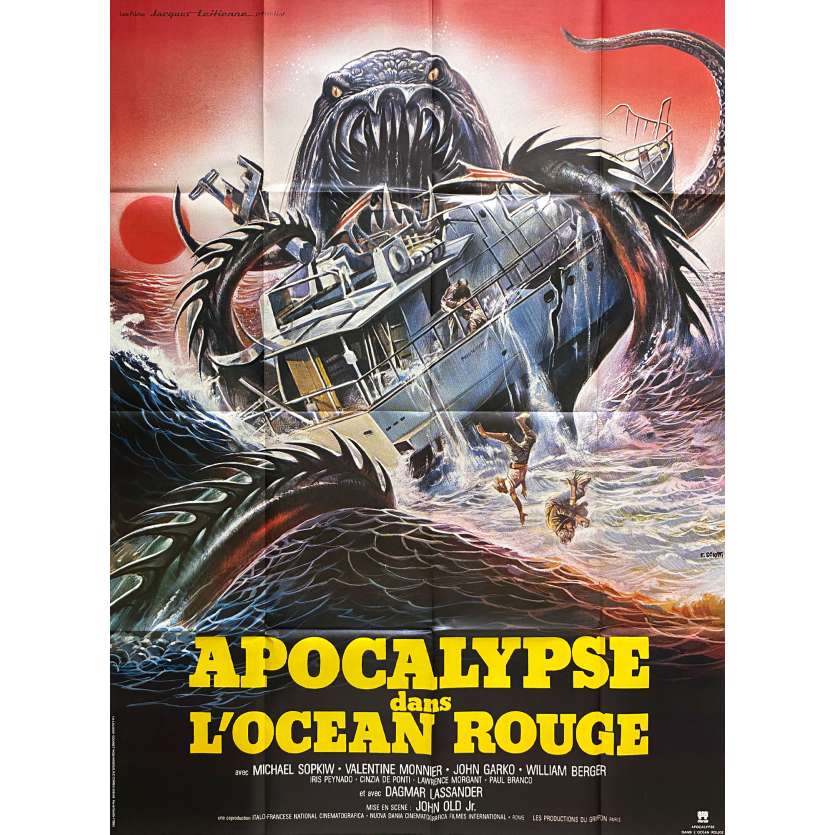 APOCALYPSE DANS L'OCEAN ROUGE Affiche de cinéma- 120x160 cm. - 1984 - Michael Sopkiw, Lamberto Bava
