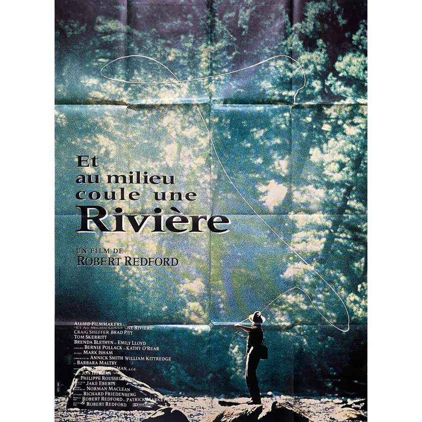 A RIVER RUNS THROUGH IT Original Movie Poster- 47x63 in. - 1992 - Robert Redford, Brad Pitt