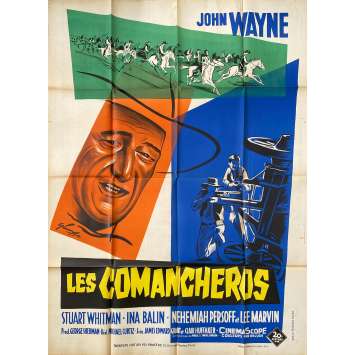 LES COMANCHEROS Affiche de cinéma Litho - 120x160 cm. - 1961 - John Wayne, Michael Curtiz