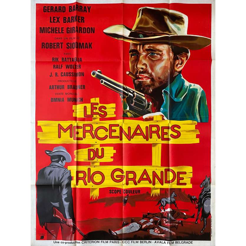 LES MERCENAIRES DU RIO GRANDE Affiche de cinéma Litho - 120x160 cm. - 1965 - Lex Baker, Robert Siodmak