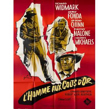 L'HOMME AUX COLTS D'OR Affiche de cinéma- 120x160 cm. - 1959 - Henry Fonda, Edward Dmytryk