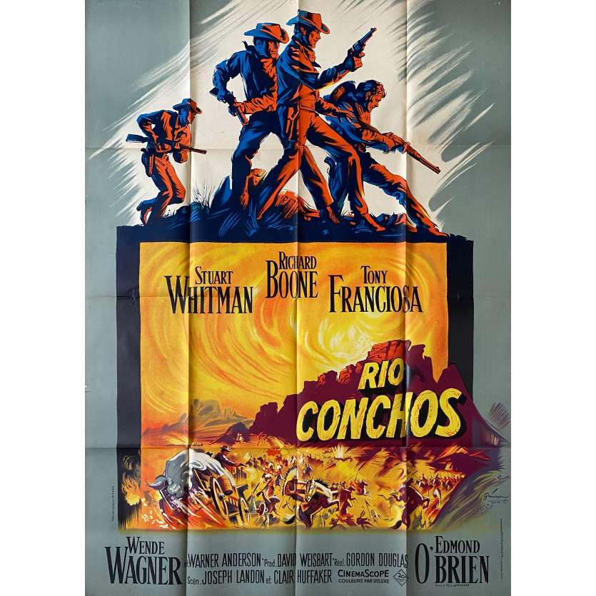 RIO CONCHOS Affiche de cinéma- 120x160 cm. - 1964 - Richard Boone, Gordon Douglas