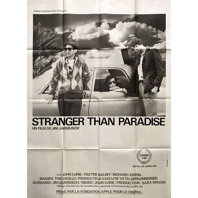 STRANGER THAN PARADISE Original Movie Poster- 47x63 in. - 1984 - Jim Jarmush, John Lurie