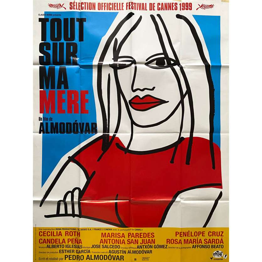 TOUT SUR MA MERE Affiche de cinéma- 120x160 cm. - 1999 - Cecilia Roth, Pedro Almodovar