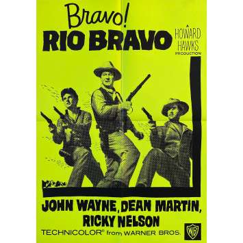 RIO BRAVO Affiche de cinéma- 50x70 cm. - R1960 - John Wayne, Dean Martin, Howard Hawks