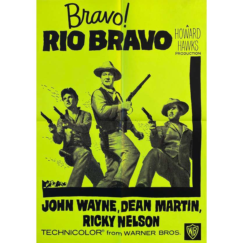 RIO BRAVO Original Movie Poster- 20x28 in. - R1960 - Howard Hawks, John Wayne, Dean Martin