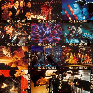 MOULIN ROUGE Original Lobby Cards x12 - 9x12 in. - 2001 - Baz Luhrmann, Nicole Kidman