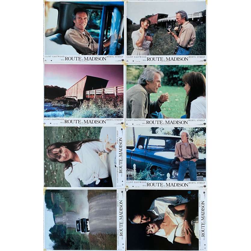 SUR LA ROUTE DE MADISON Photos de film x8 - 21x30 cm. - 1995 - Meryl Streep, Clint Eastwood