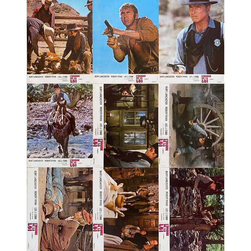 LAWMAN Original Lobby Cards x9 - Set A - 9x12 in. - 1971 - Michael Winner, Burt Lancaster, Robert Ryan