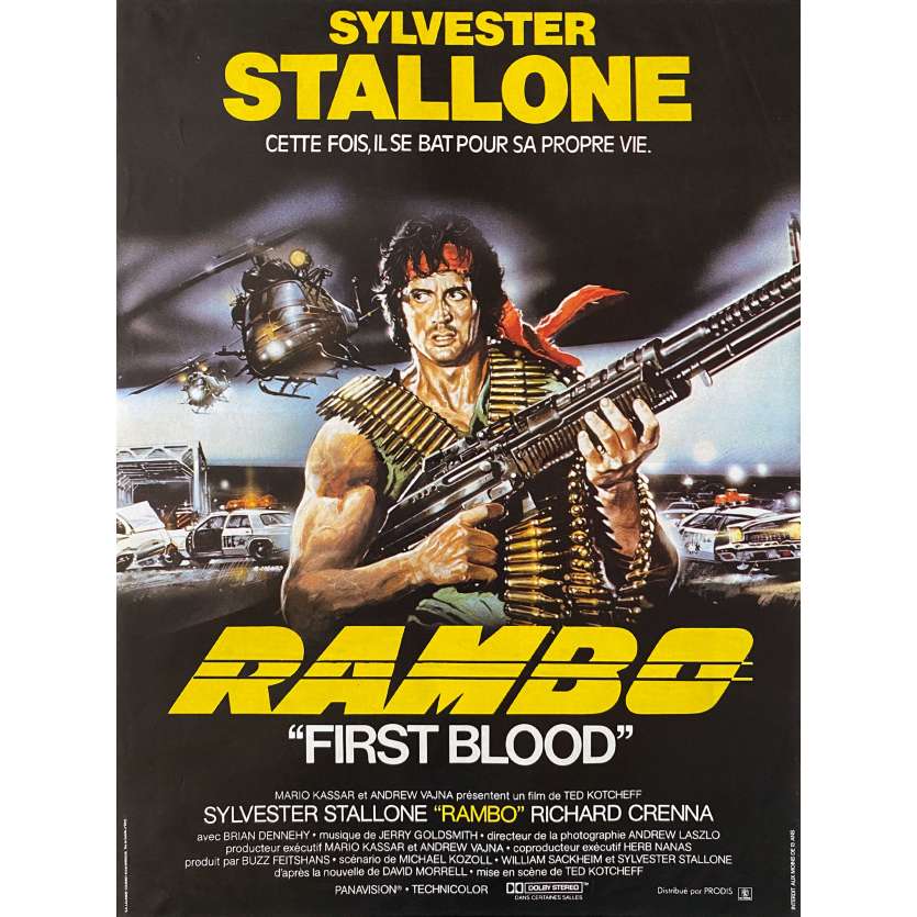 RAMBO Affiche de film 1ère sortie -40x60cm - 1982 - Sylvester Stallone