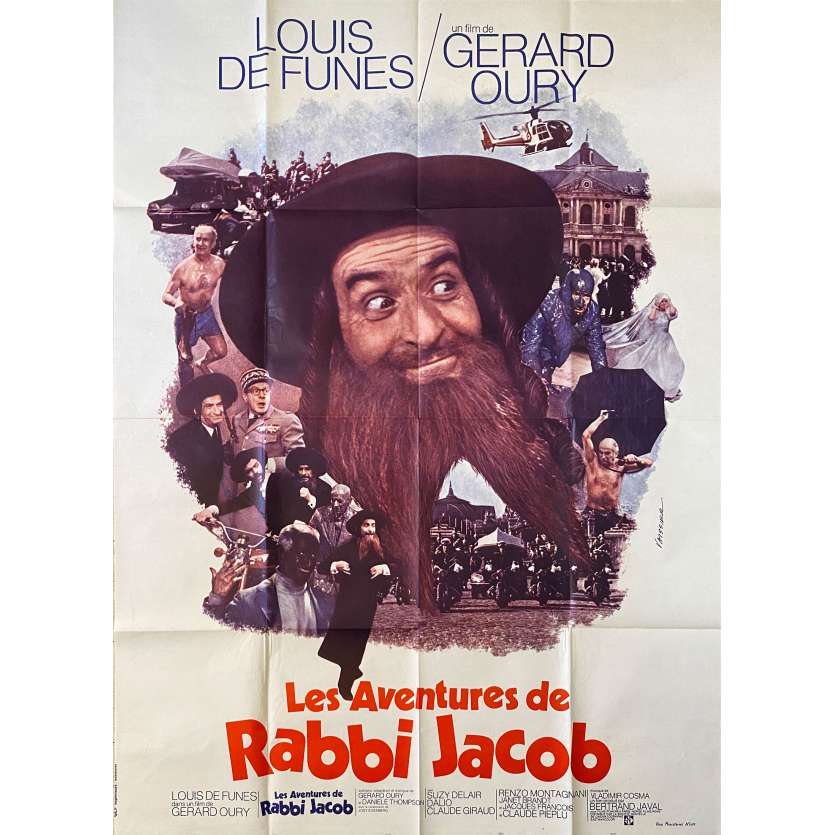 LES AVENTURES DE RABBI JACOB Affiche de cinéma- 120x160 cm. - R1970 - Louis de Funès, Gérard Oury