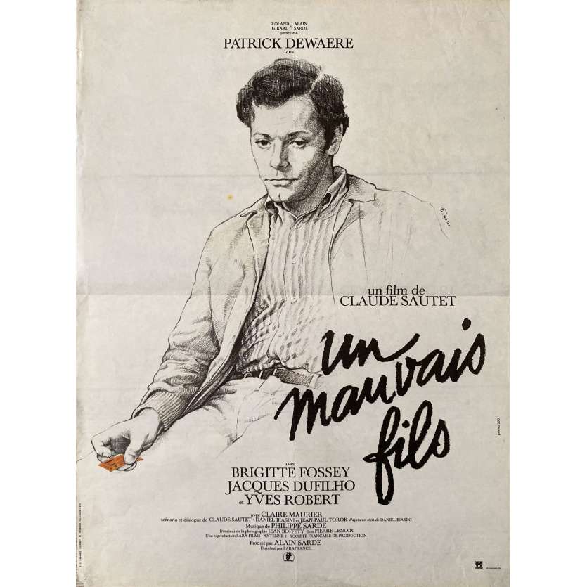 UN MAUVAIS FILS Affiche de cinéma- 40x54 cm. - 1980 - Patrick Dewaere, Claude Sautet