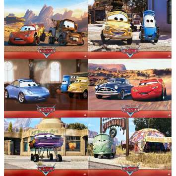 CARS Original Lobby Cards x6 - 9x12 in. - 2006 - John Lasseter, Owen Wilson