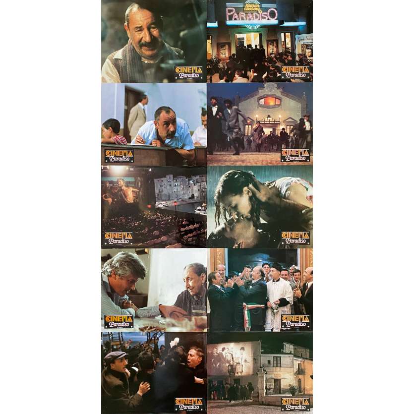 CINEMA PARADISO Original Lobby Cards x10 - 9x12 in. - 1988 - Giuseppe Tornatore, Philippe Noiret
