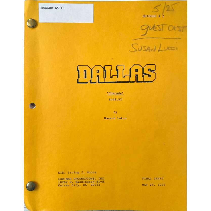 DALLAS Original Movie Script 55p - 9x12 in. - 1978 - David Jacobs, Larry Hagman